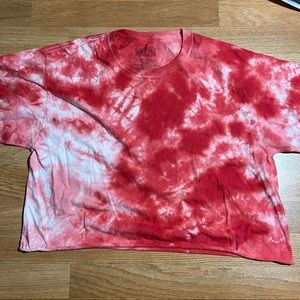 Pink tie dye crop top